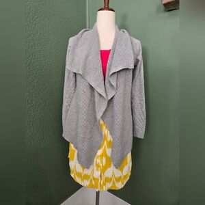 Ann Taylor Gray Open Front Merino Wool Cardigan Sweater